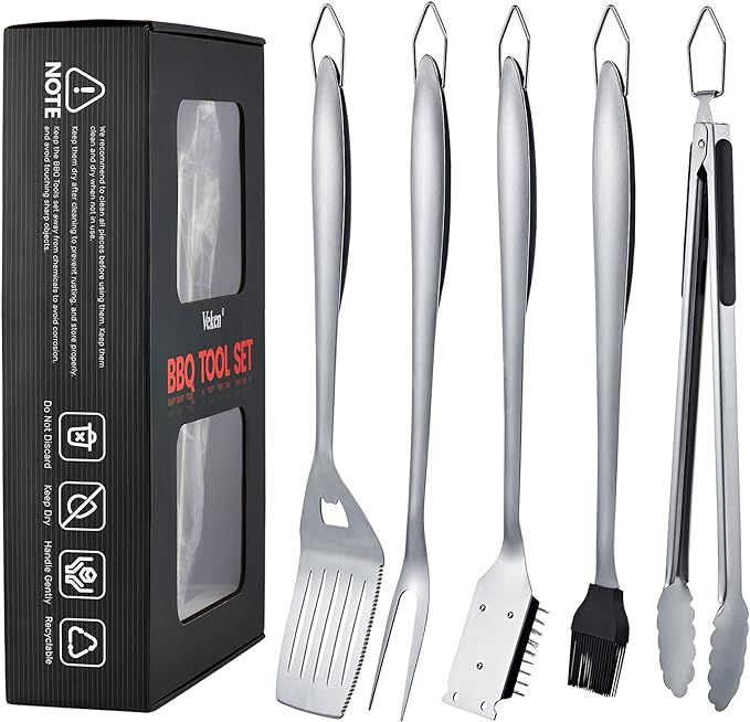 Veken BBQ Grill Accessories, Heavy Duty BBQ Grill Tools Set for Men,18-Inch Stainless Steel Grill... | Amazon (US)