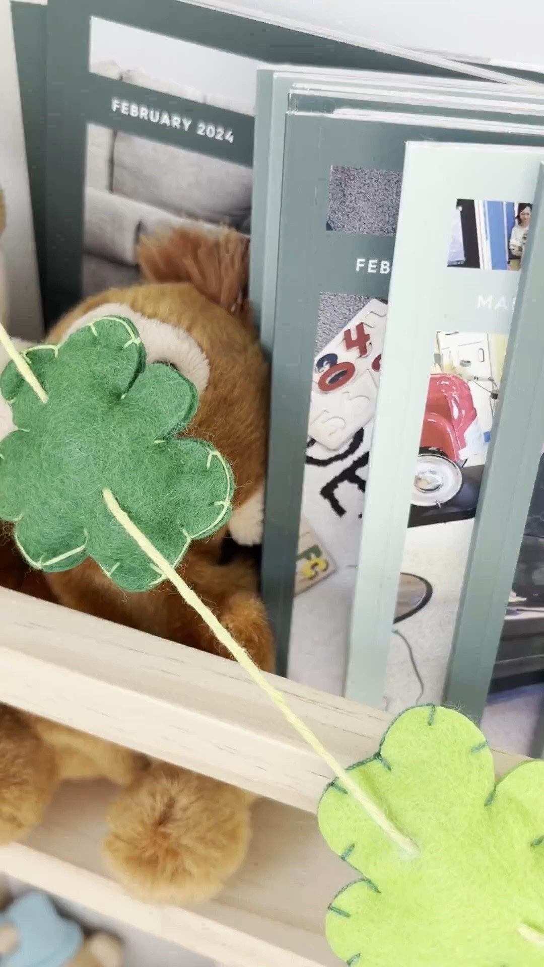 Found cute felt st Patty’s day clovers at Michael’s and just sewed them together for a cute banner for the playroom bookshelf 🍀

#LTKBaby #LTKmomlife #LTKKids