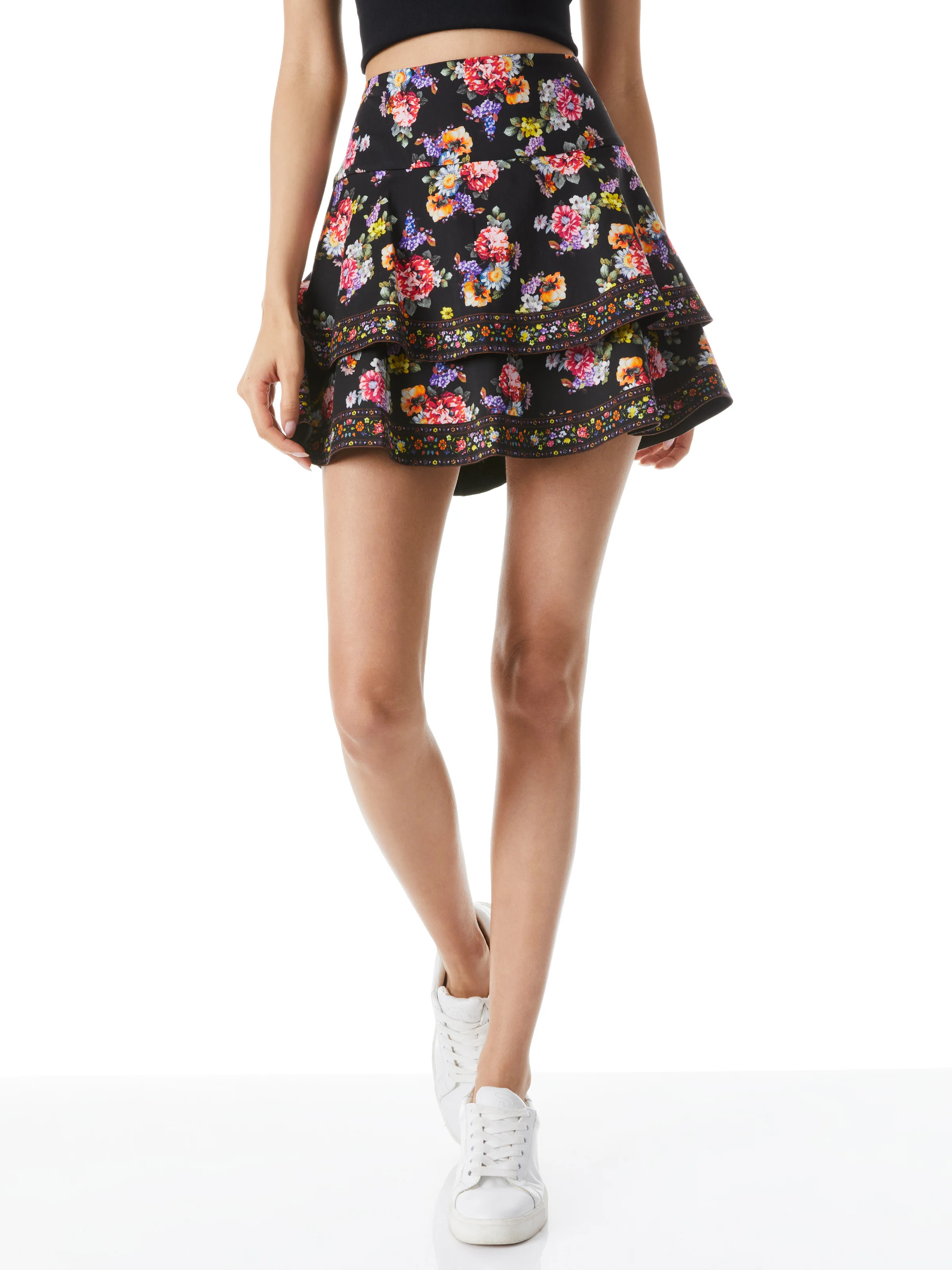 alice + olivia MARVIS TIERED RUFFLED SKIRT | Alice + Olivia