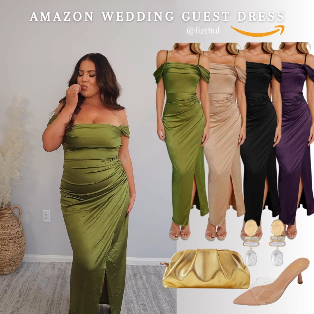Amazon Wedding Guest Dress ft. built-in shapewear! ✨ sizes available XS-3XL! Wearing my usual L! 

#LTKFindsUnder100 #LTKMidsize #LTKWedding