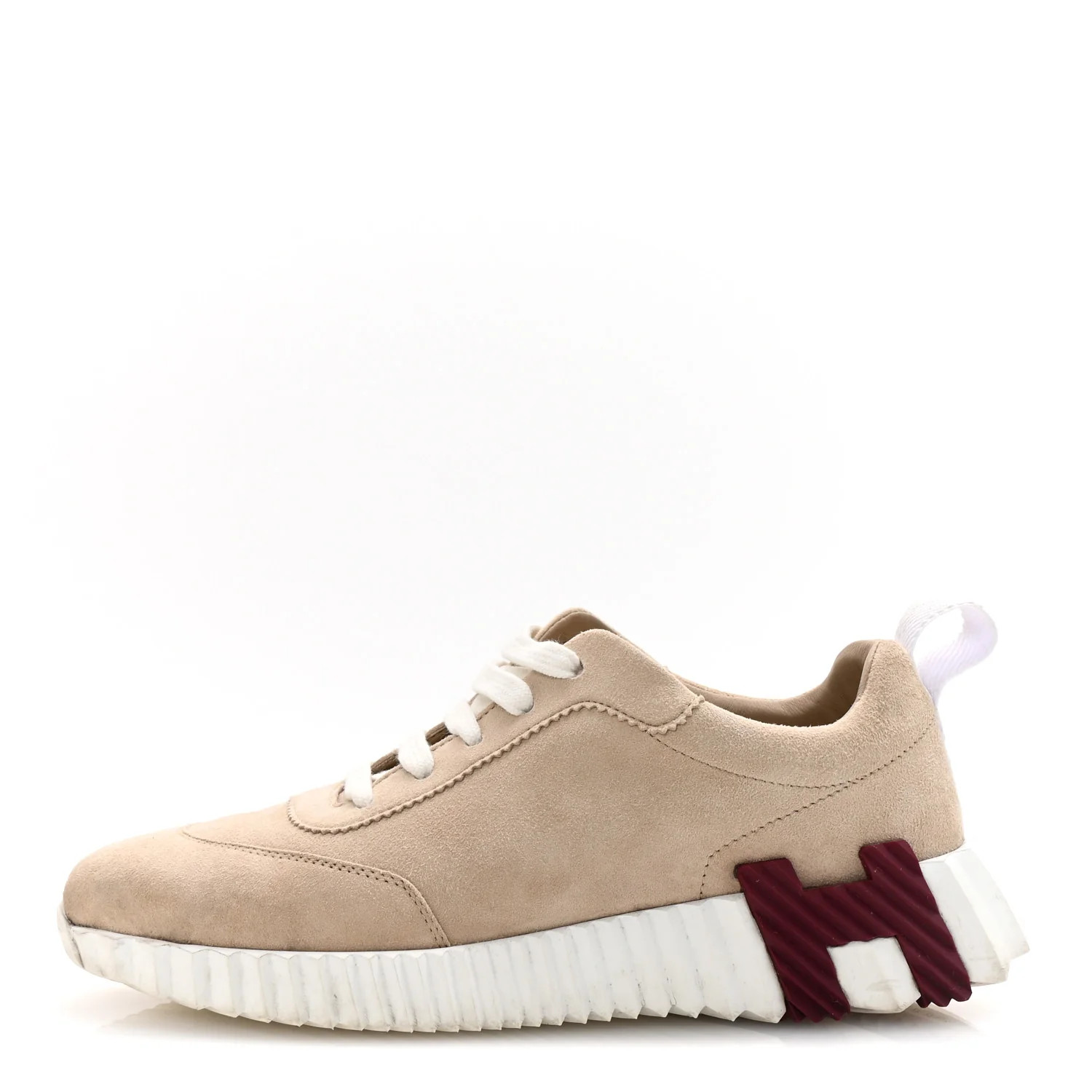 Hermes Suede Goatskin Bouncing Sneakers 35 White Gomme 1734598 | FASHIONPHILE (US)