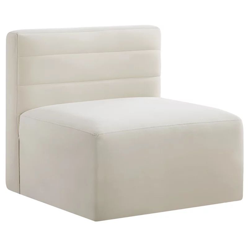 Meridian Furniture Quincy Cream Velvet Modular Armless Chair | Walmart (US)