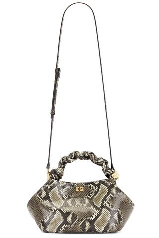 Ganni Small Bou Snake Bag in Beige | FWRD 