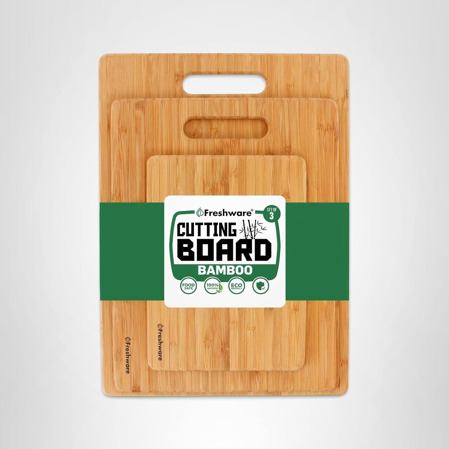 Bamboo Cutting Boards for Kitchen [Set of 3] Wood Cutting Board for Chopping Meat, Vegetables, Fr... | Amazon (US)