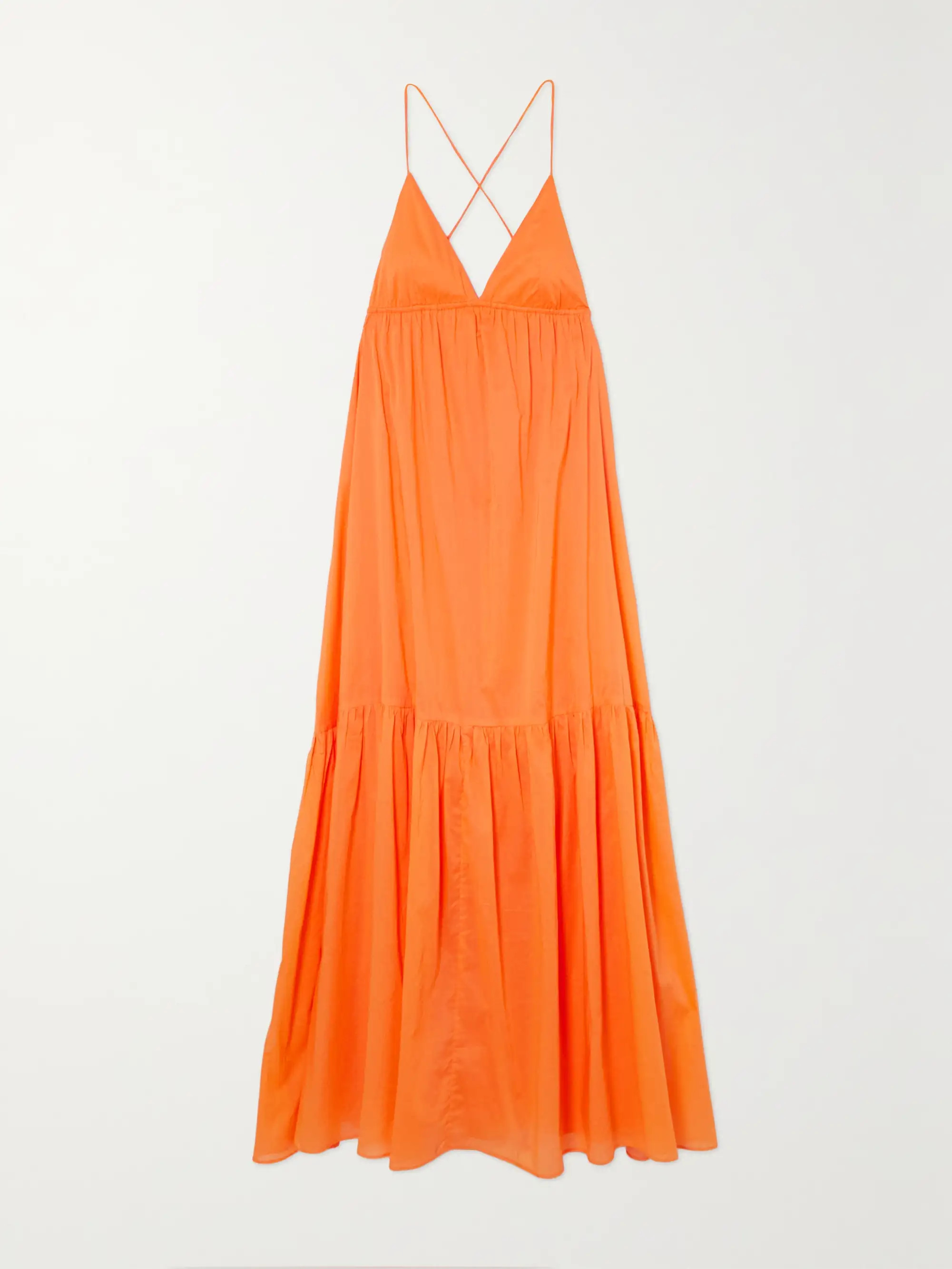 Wilonna tiered cotton-voile midi dress | NET-A-PORTER (US)