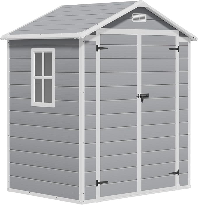 Greesum Outdoor Storage Shed 6X4FT All-Weather Resin Tool Room with Floor for Garden,Backyard,Poo... | Amazon (US)