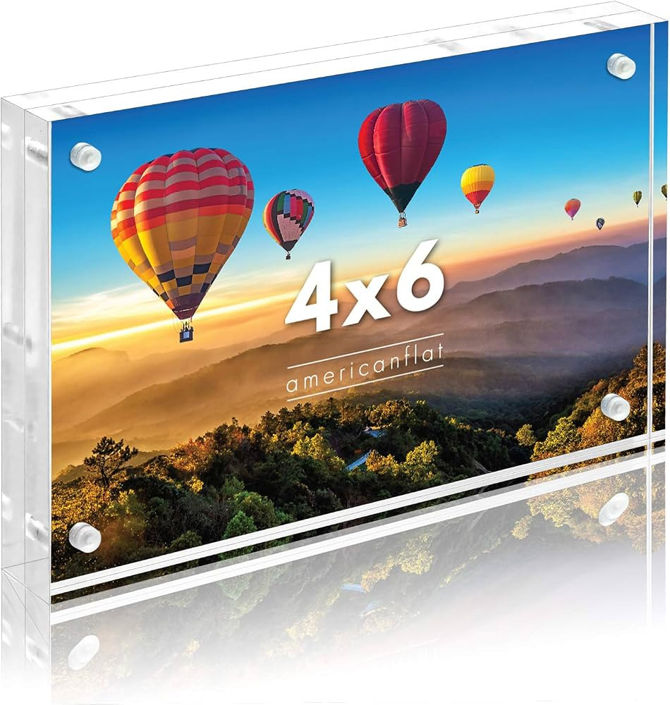 Americanflat 4x6 Acrylic Picture Frame - Clear Picture Frame with Magnetic Corners - Acrylic Phot... | Amazon (US)