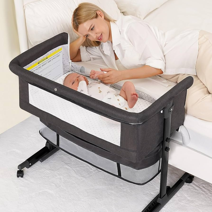 Baby Bassinet, 3 in 1 Bedside Bassinets for Baby, Bassinet Bedside Sleeper with Wheels, Adjustabl... | Amazon (US)