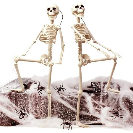 Gold Toy 2 Packs 16"" Posable Halloween Skeletons Full Body Posable Joints Skeletons for Halloween D | Walmart (US)