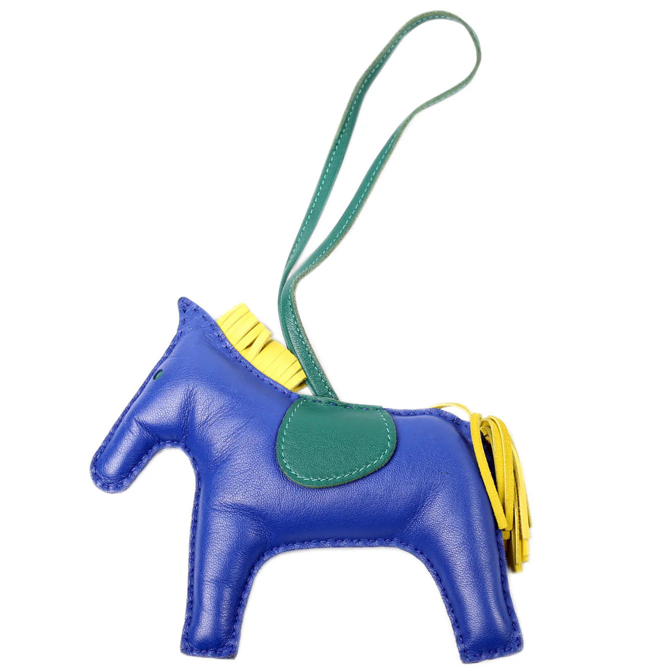 Rodeo Horse Charm Lambskin GM Blue/Multicolor | Keeks Designer Handbags