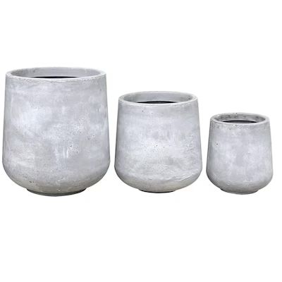 KANTE 3-Pack Extra Large (65+-Quart) 16.5-in W x 17.3-in H Natural Concrete Planter with Drainage... | Lowe's
