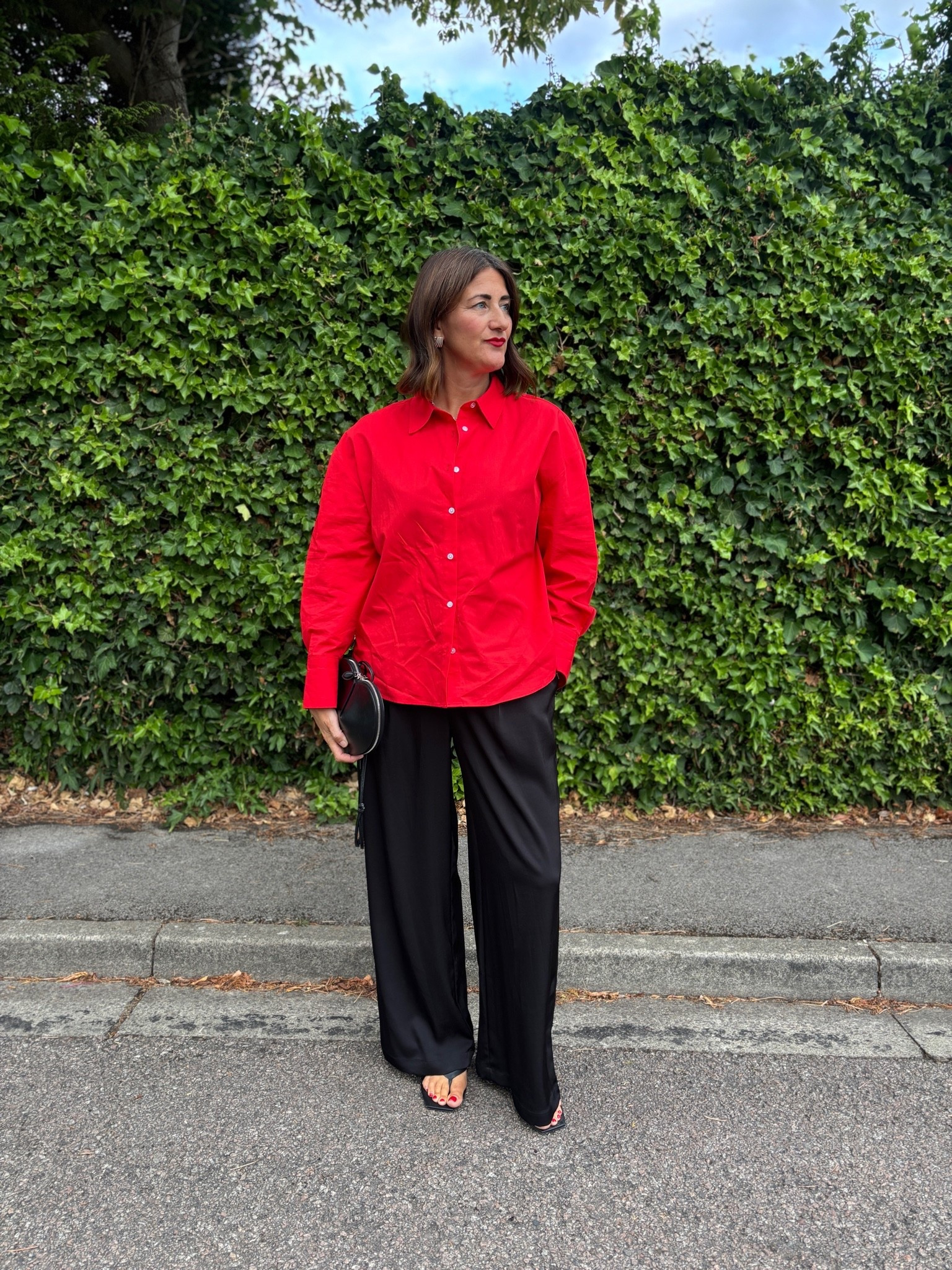Marks & Spencer red shirt size 14 + Varley satin trousers

#LTKuk #LTKautumn