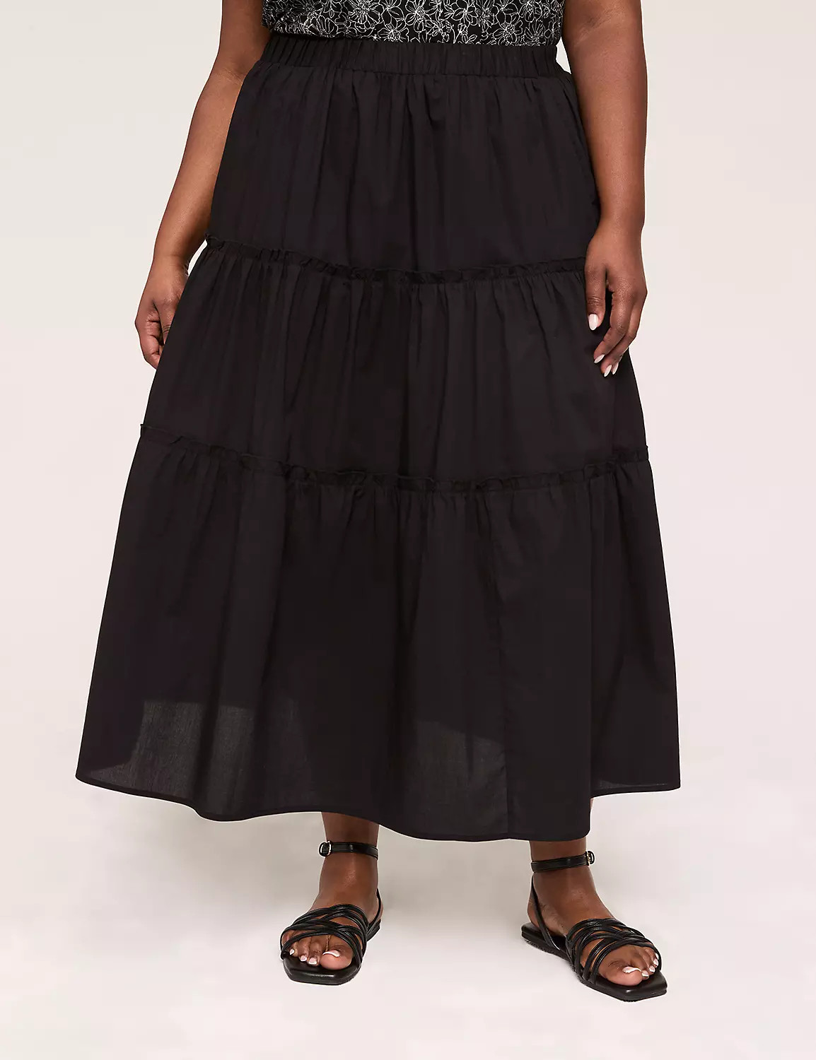 Poplin Tiered Maxi Skirt | Lane Bryant (US)