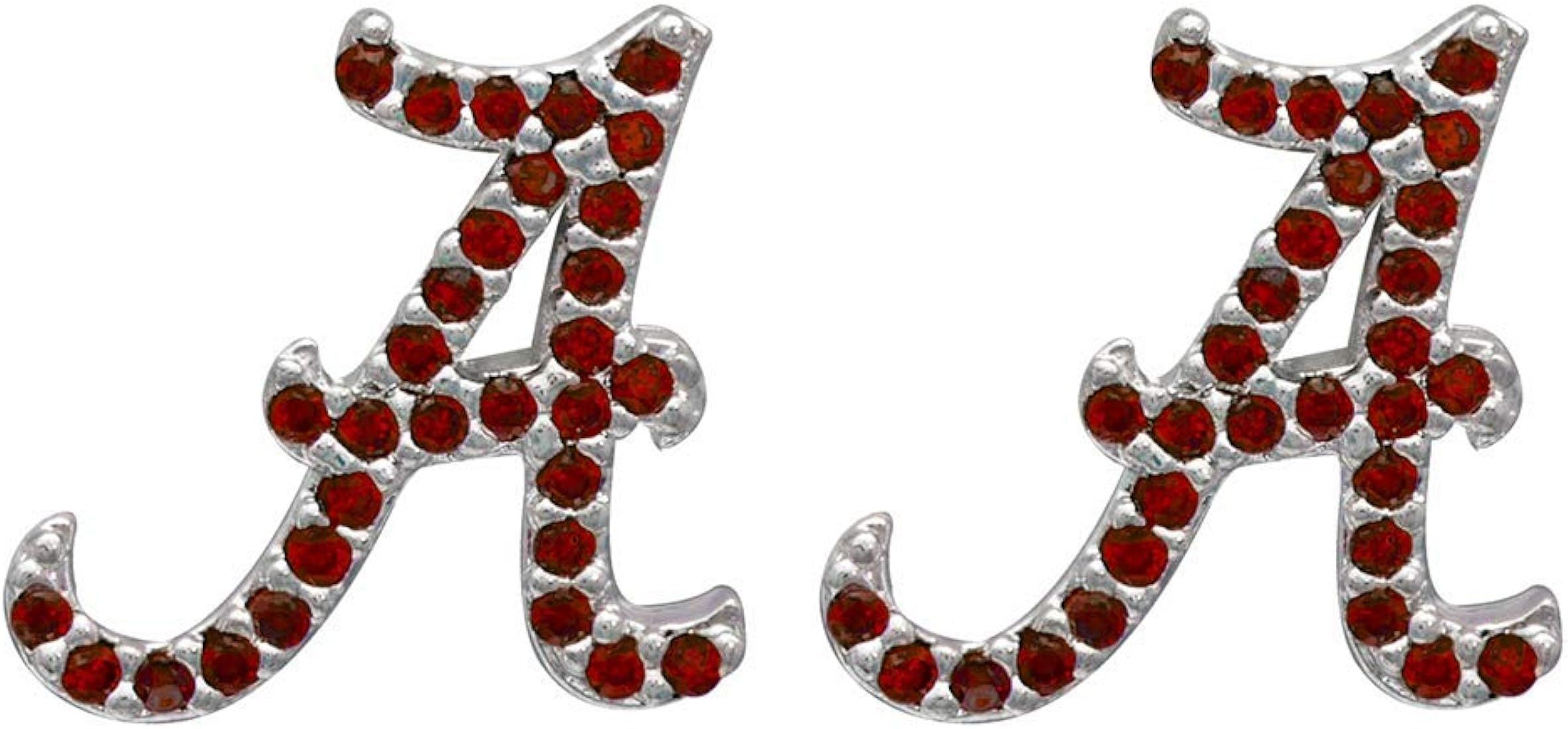 4095 Alabama Evermore Crystal Stud Logo Earrings | Amazon (US)