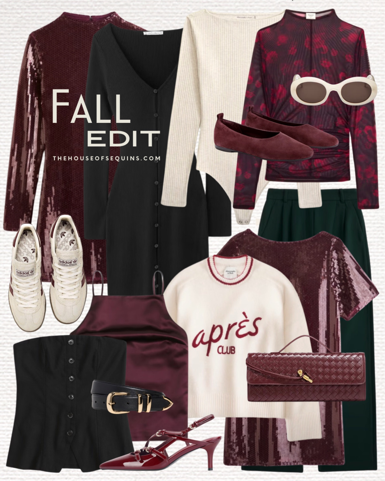 Shop these Abercrombie New Arrivals abs holiday outfit finds! Fall outfit, graphic sweatshirt, sequin dress, ribbed bodysuit, satin top, mesh top, strapless top, sweater dress, wide leg trousers, Adidas Spezial sneakers, Miu Miu burgundy patent slingback and Amazon Fashion Bottega clutch Look for Less, Everlane Day Glove suede ballet flats and more!

#LTKFindsUnder100 #LTKItBag #LTKShoeCrush