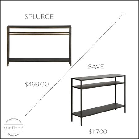 Metal crate and barrel console table dupe
Look for less
Home decor
Furniture 
Luxe for less
Splurge or save 

#LTKsalealert #LTKstyletip #LTKhome