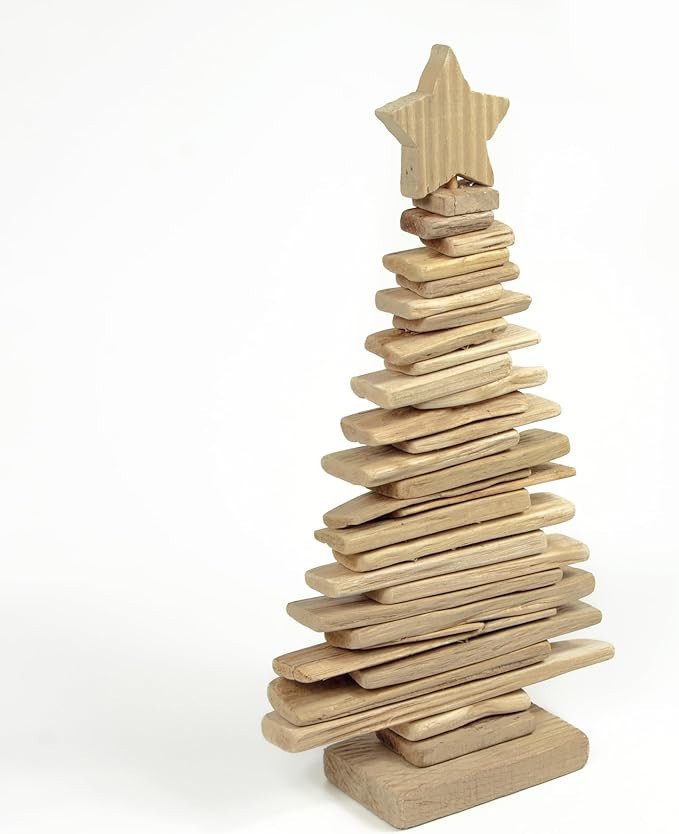 DIANJOYHOME 15.75 Inch Mini Wooden Christmas Tree, Christmas Tree for Home, Office, Christman De... | Amazon (US)