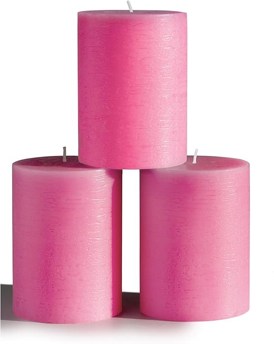 CANDWAX 3x4 Pillar Candles Set of 3 - Decorative Rustic Candles Unscented and No Drip Candles - I... | Amazon (CA)