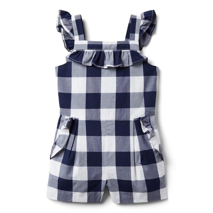 Gingham Flutter Sleeve Romper | Janie and Jack