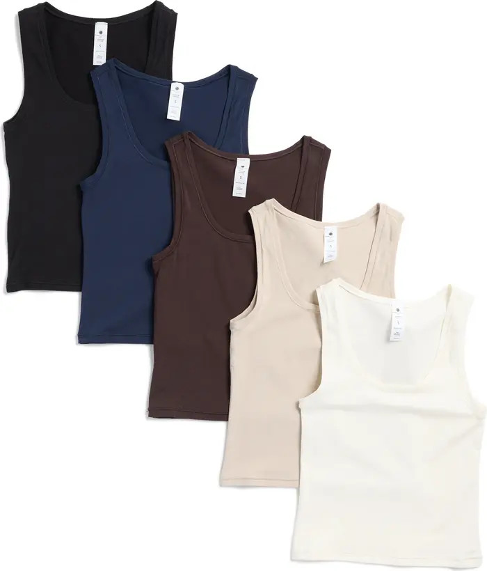 YOGALICIOUS Assorted 5-Pack Airlite Pure Love Tank Tops | Nordstromrack | Nordstrom Rack