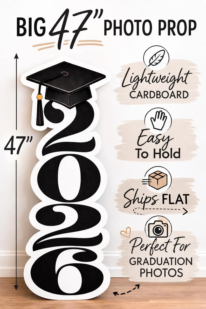Class of 2026 Photo Prop | 47\u201d Large Graduation 2026 Sign | Senior Photo Booth Prop | Gradua... | Etsy (Global)