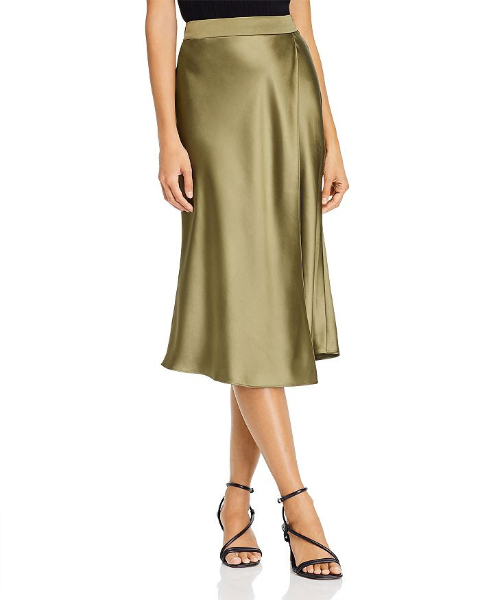 Faux Wrap Satin Midi Skirt | Bloomingdale's (US)