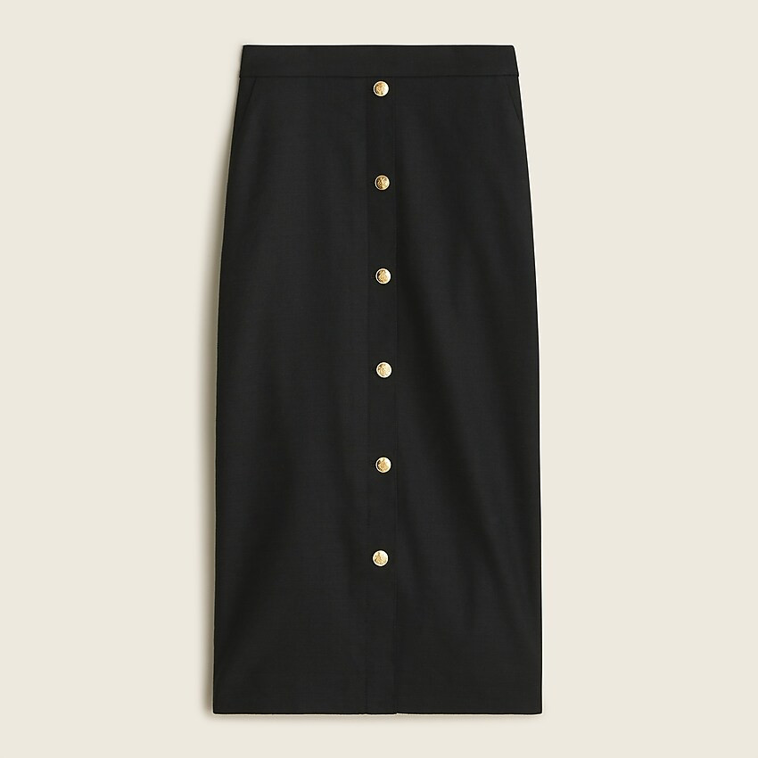 Button-front No. 3 pencil skirt in stretch linen | J. Crew US