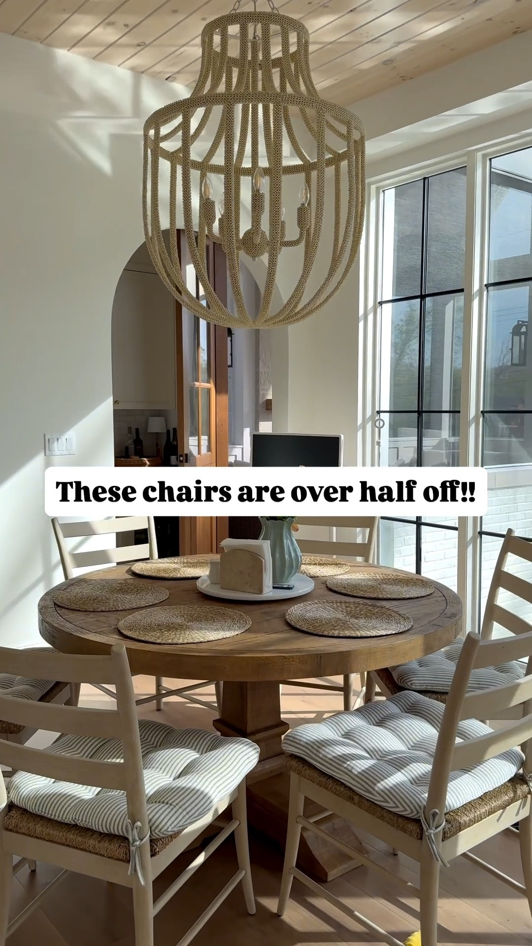 These dining chairs are on major sale this weekend! Also, this table is on sale and I blinked this pretty light fixture as well.￼

#LTKSaleAlert #LTKHome