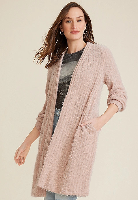 Pink Eyelash Cardigan | Maurices