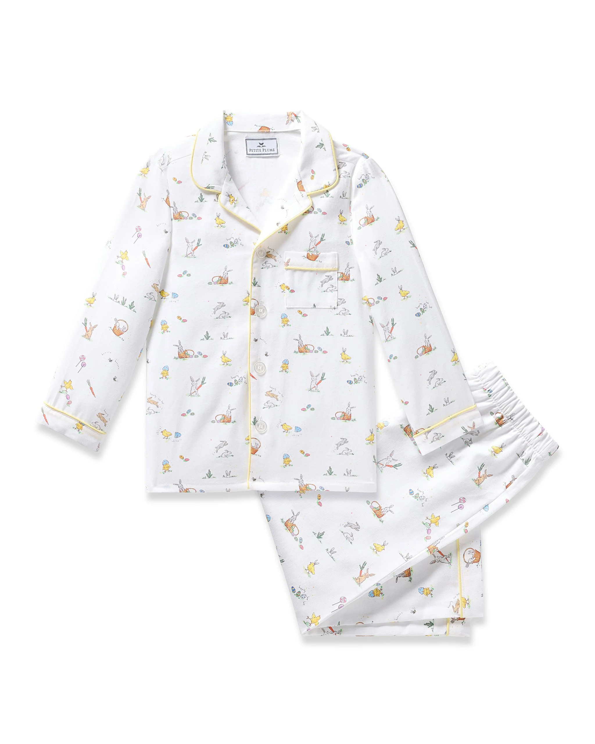 Kid's Twill Pajama Set in Easter Frolic - 8 Years | Petite Plume