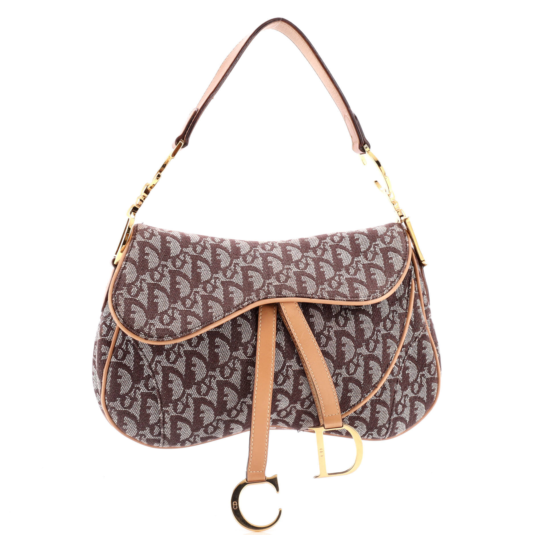 Vintage Double Saddle Bag Diorissimo Canvas | Shop Simon