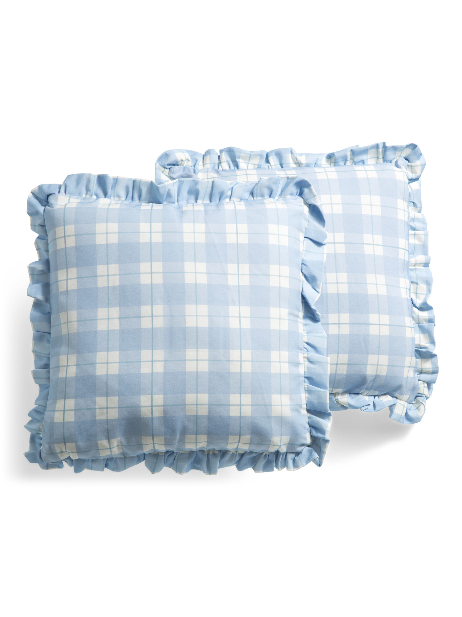 2pk 20x20 Outdoor Plaid Ruffle Pillows | TJ Maxx