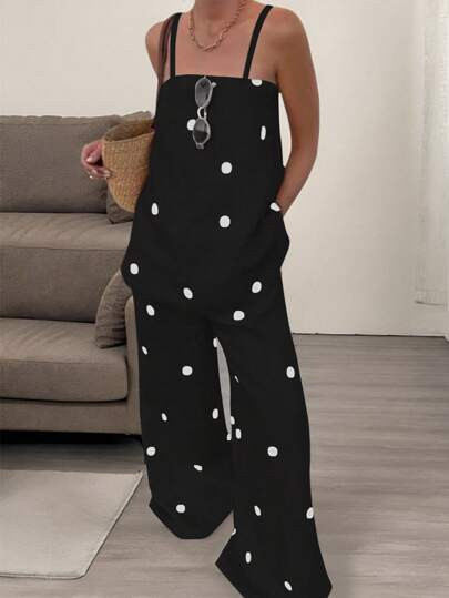 INAWLY 2pcs Women's Minimalist Polka Dot Set, Spring/Summer | SHEIN