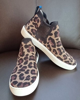 ROTHY'S Chelsea Boot in Wildcat Cheetah Printed Fabric High Top Sneakers 8.5 | eBay US