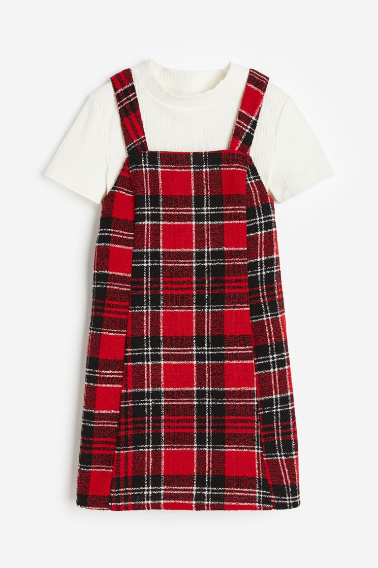 2-piece Jumper and Top Set - Red/plaid - Kids | H&M US | H&M (US + CA)