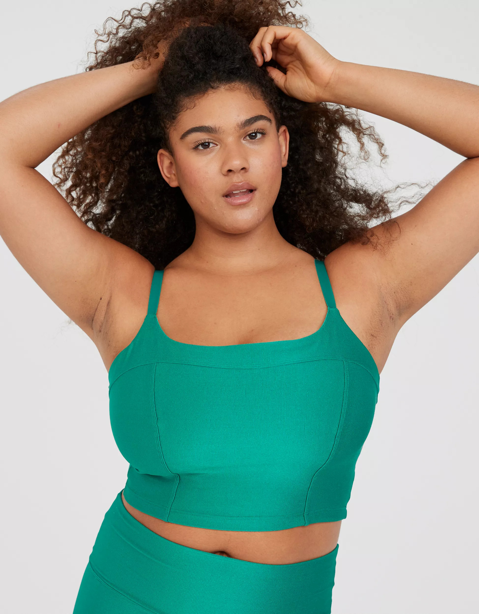 OFFLINE By Aerie Rise N Shine Ribbed Longline Sports Bra | Aerie