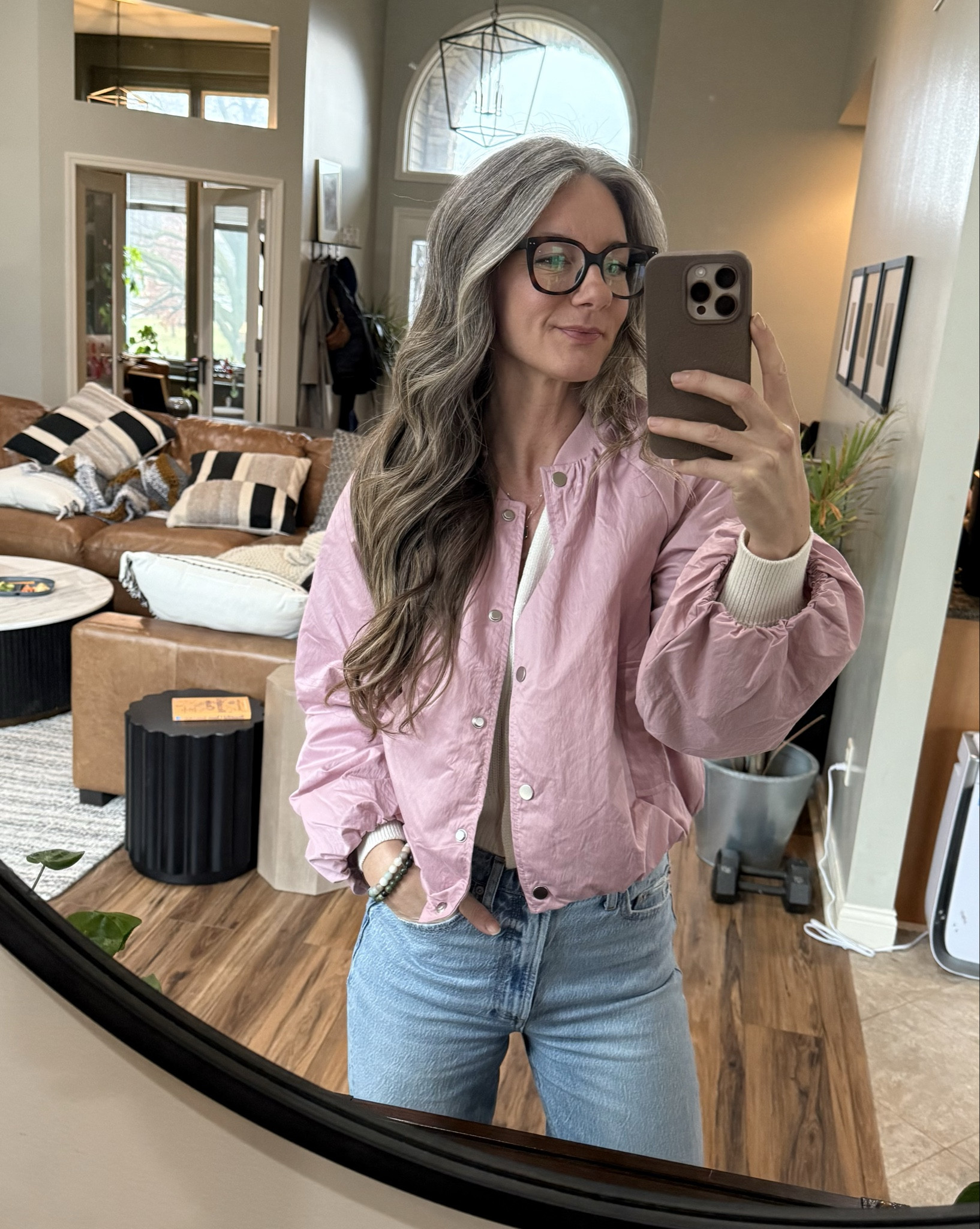 New spring coat options for my summer palette girls! 

Dusty pink bomber with balloon cuffs and waist. Super lightweight! 

#LTKSeasonal #LTKmomlife #LTKOver40