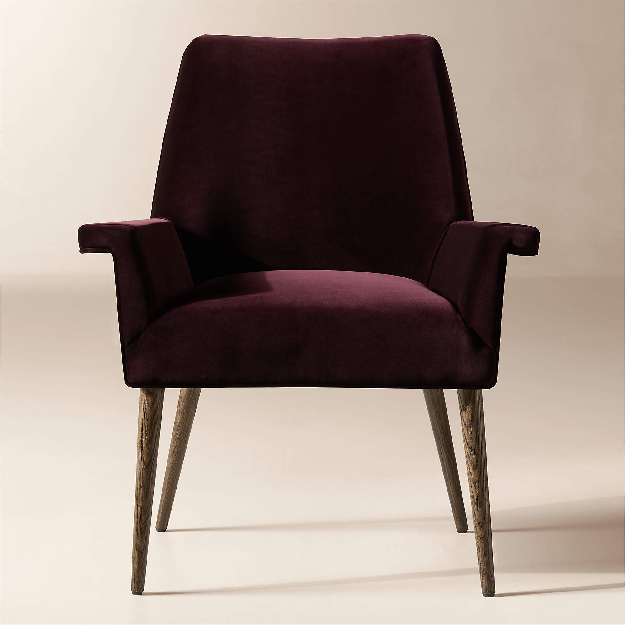 Tub Aubergine Velvet Dining Chair by Paul McCobb + Reviews | CB2 | CB2