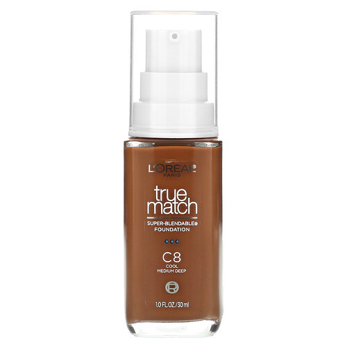 L'Oréal, True Match, Super-Blendable Foundation, C8 Cool Medium Deep, 1 fl oz (30 ml) | iHerb