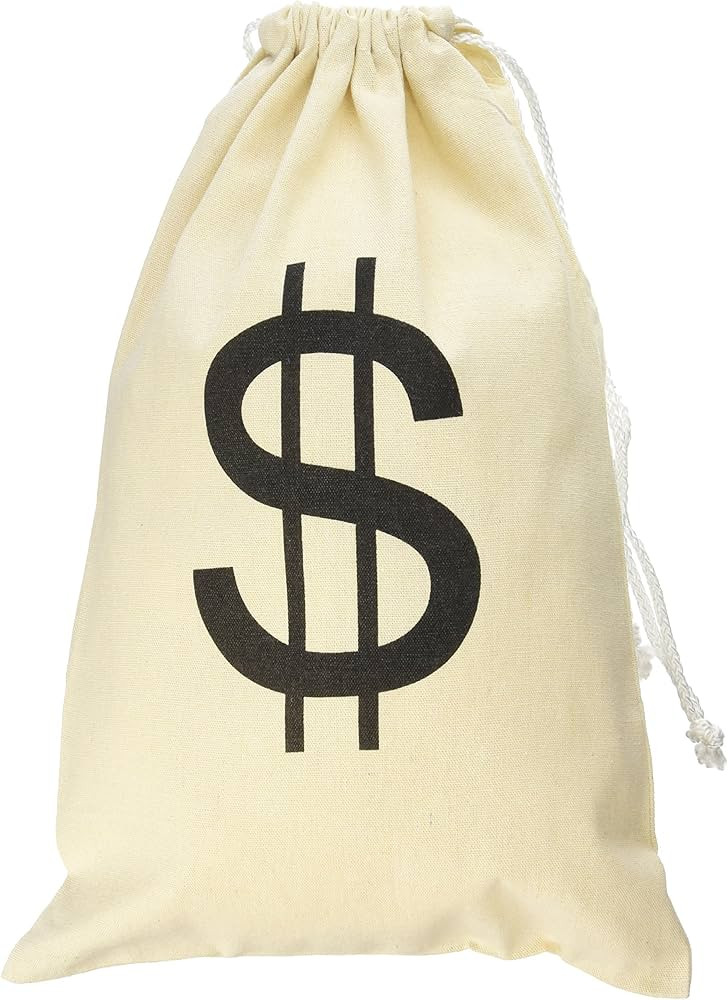 Super Z Outlet Large Canvas Natural Money Bag Pouch with Drawstring Closure and Dollar Sign Desig... | Amazon (US)