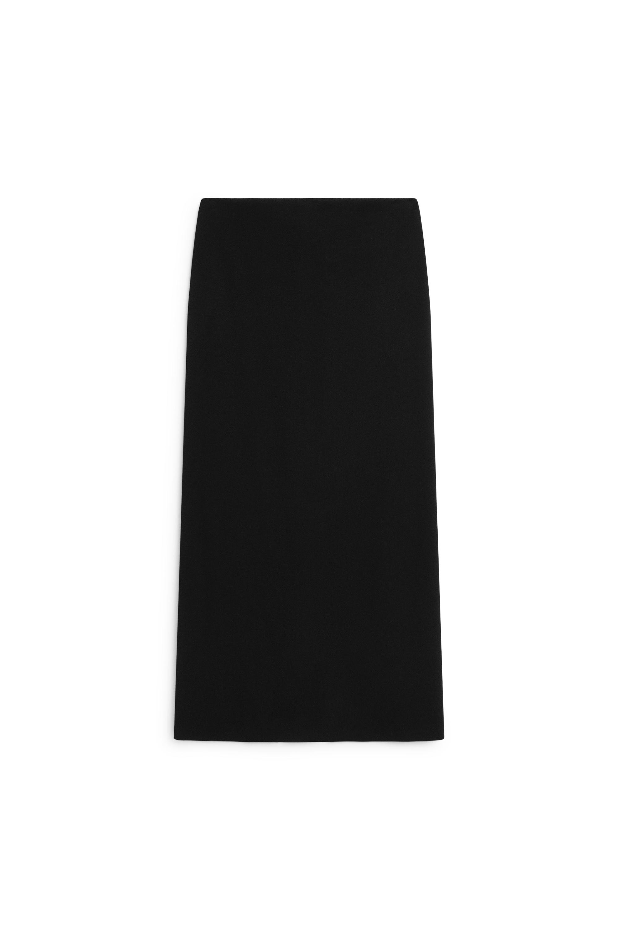 Stretch wool blend long skirt - LIMITED EDITION - BLACK | Massimo Dutti US