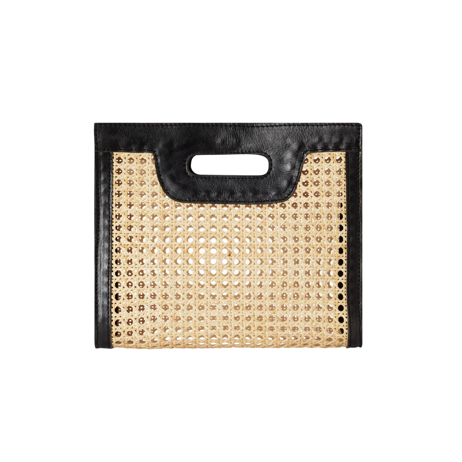 Helena Cane Webbing Leather Clutch Black | Wolf & Badger (US)
