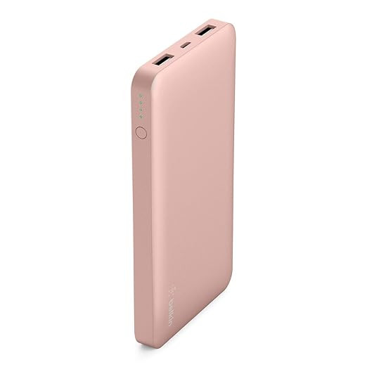 Belkin Pocket Power 10,000mAh Durable Ultra Slim Portable Charger / Power Bank / Battery Pack (Pink) | Amazon (US)