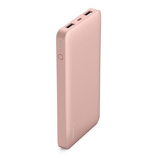 Belkin Pocket Power 10,000mAh Durable Ultra Slim Portable Charger / Power Bank / Battery Pack (Pink) | Amazon (US)
