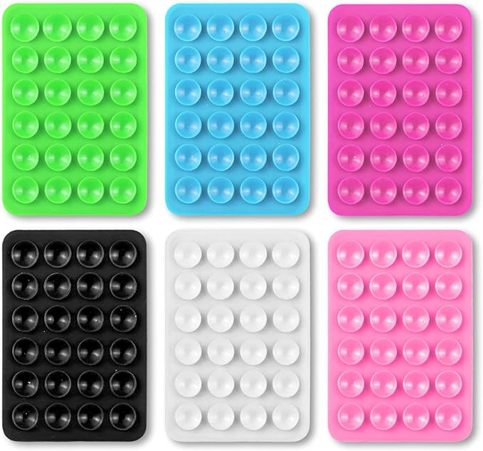 Suction Phone Case Adhesive Mount 6 Pack, Silicone Hands Free Phone Accessory Holder, for Selfies... | Amazon (US)
