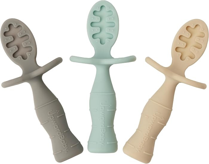 Upward Baby Silicone Baby Feeding Spoon with Anti Choke Barrier - Baby Spoons Self Feeding 6 Mont... | Amazon (US)