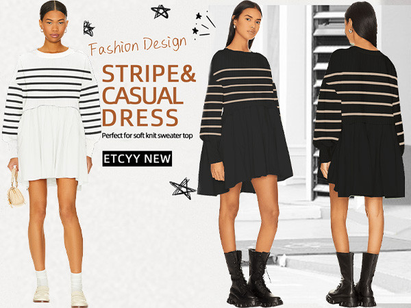 Womens Oversized Sweater Dress 2023 Trendy Long Sleeve Crewneck Pullover Tops Relaxed... | Amazon (US)
