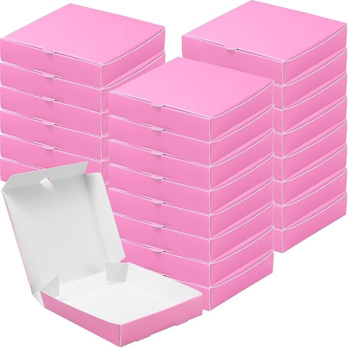 24 Pcs Mini Pizza Pizza Boxes Disposable pink Small Dessert Boxes for Party Favor Decorations for... | Amazon (US)