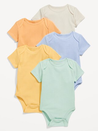 Unisex Short-Sleeve Bodysuit 5-Pack for Baby | Old Navy (US)