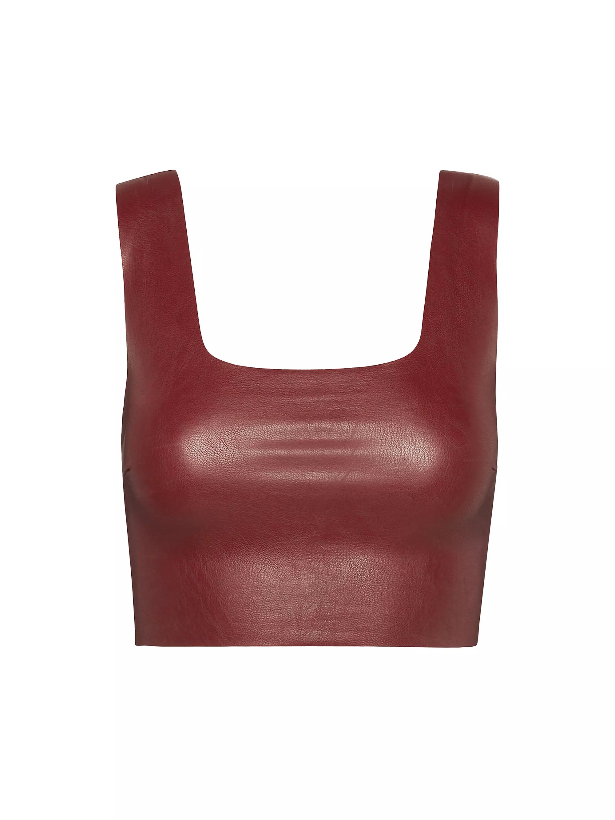 Faux Leather Crop Top | Saks Fifth Avenue